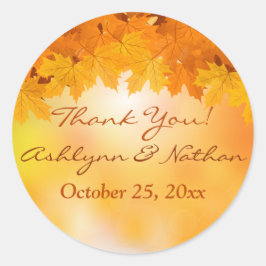 1,5-inch Maple Leaves Autumn Splendor Weddenschap Ronde Sticker