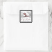 1,5-inch² Rode Barn in Winter Wedding Favor Sticke Vierkante Sticker (Tas)