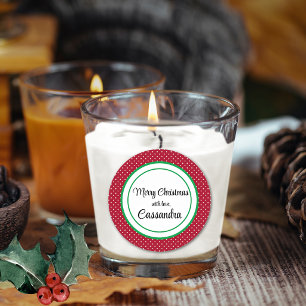 1,5 inch sticker Kerstmis Rood Wit Zwitserse Stipp