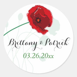 1,5-inch Sticker voor weddenschappen | Rode papave