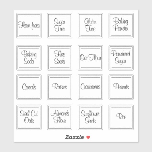 1,5 inch vierkante transparante pantry keukenlabel sticker (Vel)