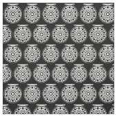 1,5-inch White Fly Fishing Reel Art over zwart Stof (Swatch)
