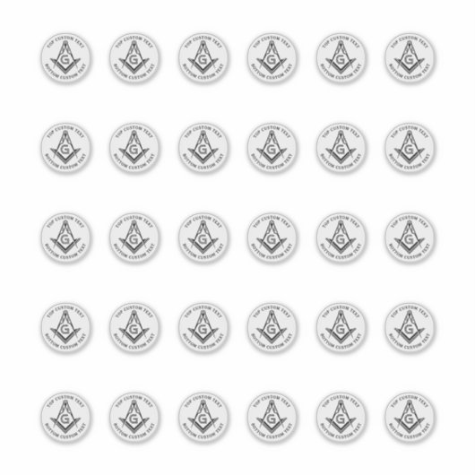 1,5" Masonic Square en Kompas Stickers 30 stuks (Voorkant)