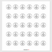 1,5" Masonic Square en Kompas Stickers 30 stuks (Vel)