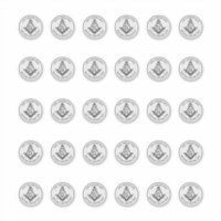 1,5" Masonic Vierkant en Kompas Stickers 30 stuks