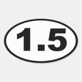 1,5 mijl ovale Sticker (Voorkant)