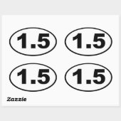 1,5 mijl ovale Sticker (Vel)