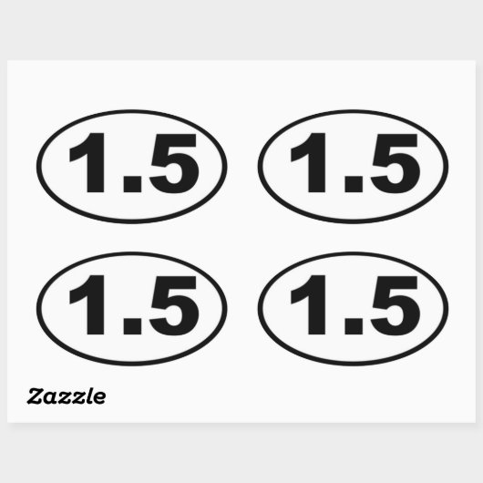 1,5 mijl ovale Sticker (Vel)