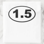 1,5 mijl ovale Sticker (Tas)