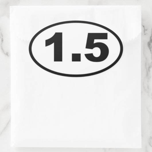 1,5 mijl ovale Sticker (Tas)