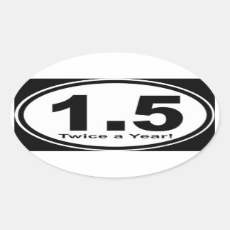 1,5 mijl twee keer per jaar! Sticker