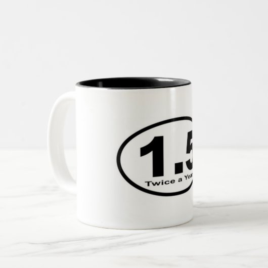 1,5 miljoen tweemaal per jaar! Mok (Voorkant links)