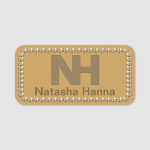 1,5" Natasha Hanna Gouden Bling NAAMBORDJE  Naamplaatje