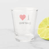 1.5 oz Shot Glass - Custom I hart (jouw tekst) Glas (Achterkant)