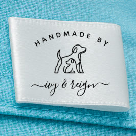 1.5" Script Handmade by Custom logo cut and sew  Satijnen Lint