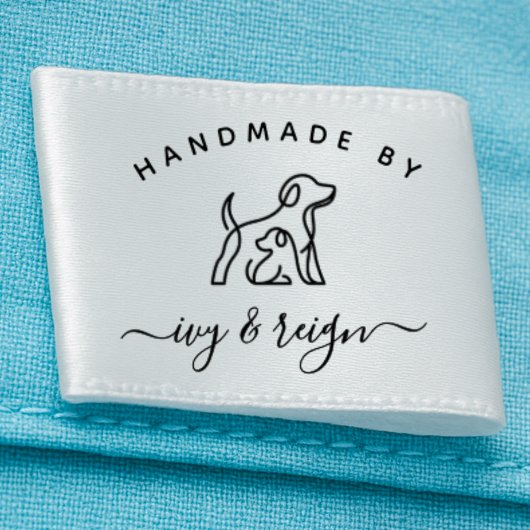 1.5" Script Handmade by Custom logo cut and sew  Satijnen Lint