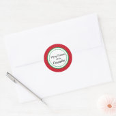 1.5" Sticker Kerst Rood Wit Zwitserse Stippen (Envelop)
