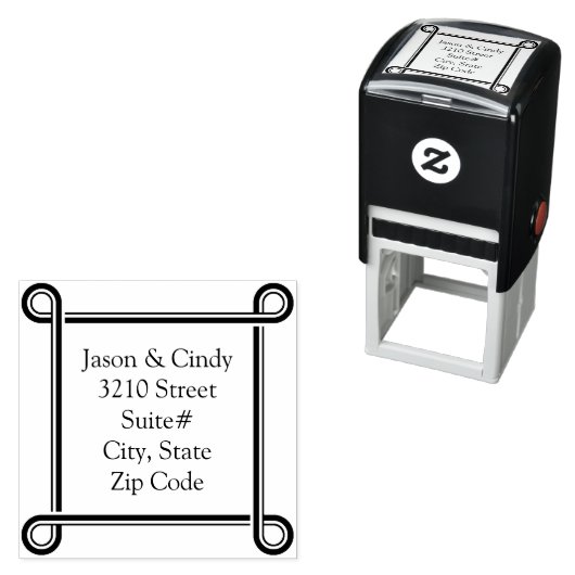 1.5 Vierkante Zelf Inking Stamp Koppel Terugkeerad Zelfinktende Stempel (In situ)