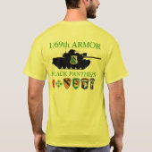 1/69e Armor Black Panthers Divisional Patches Shi T-shirt (Achterkant)