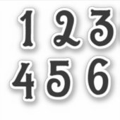 1-6 nummers stickers (Voorkant)