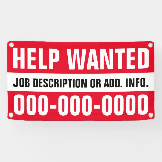 1,6 x 3' Help Gezochte banner (Horizontaal)