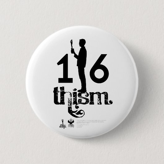 1/6thisme_Logo_01 Ronde Button 5,7 Cm (Voorkant)