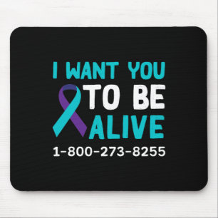 1 800 273 8255 - Dag van de Zelfmoordpreventie - Z Muismat