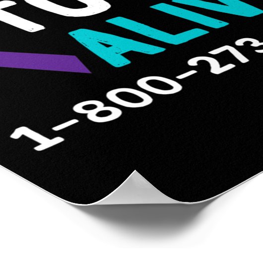 1 800 273 8255 - Dag van de Zelfmoordpreventie - Z Poster (Hoek)