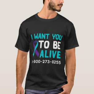 1 800 273 8255 - Dag van de Zelfmoordpreventie - Z T-shirt