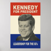 1.960 Kennedy voor President Poster (tot 39 x 60!) (Voorkant)