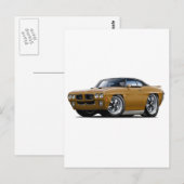 1.970 GTO Gold-Black Top Briefkaart (Voorkant / Achterkant)