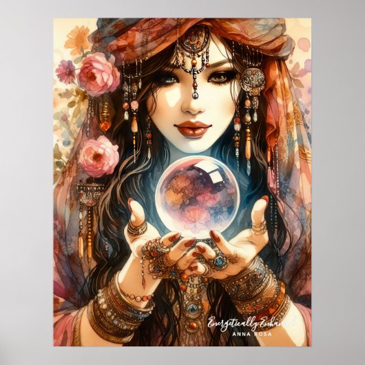*~* 1 A100 Psychische lezer Gypsy Crystal Pall Poster (Voorkant)