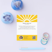 1 | Aangepaste Foto QR Modern Sunrise Yellow Busin Flyer (Enkel)