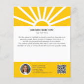 1 | Aangepaste Foto QR Modern Sunrise Yellow Busin Flyer (Voorkant)