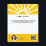 1 | Aangepaste Foto QR Modern Sunrise Yellow Busin Flyer<br><div class="desc">Laat uw merk op een frisse, inspirerende manier zien met deze aanpasbare moderne zakelijke flyer. Ontworpen om positiviteit en professionaliteit uit te stralen, beschikt het over een warme gele zonsopgang met zonnestralen op een schone witte achtergrond, perfect voor bedrijven die een zelfverzekerde en optimistische eerste indruk willen maken. Personaliseer deze...</div>
