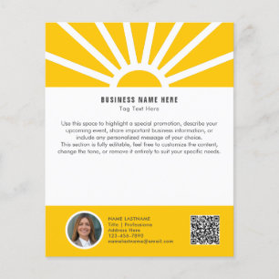 1   Aangepaste Foto QR Modern Sunrise Yellow Busin Flyer