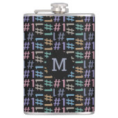 "# 1" aangepaste monogram patroon heupfles (Voorkant)