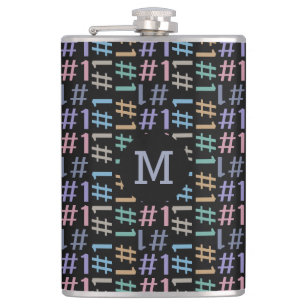 "# 1" aangepaste monogram patroon heupfles