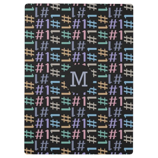 "# 1" aangepaste monogram patroon klembord (Achterkant)