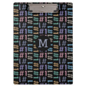 "# 1" aangepaste monogram patroon klembord (Voorkant)