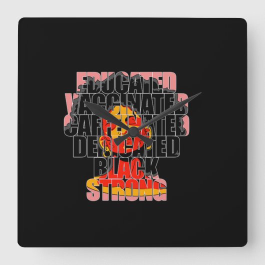 1 African American Woman Equality Black Strong Pro Vierkante Klok (Voorkant)