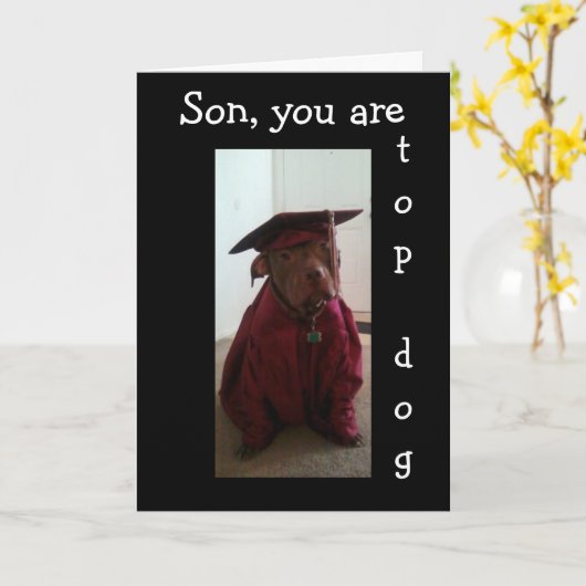 #1 AFSTUDEERDER IN ONZE FAMILIE ZOON KAART (Gele Bloem)