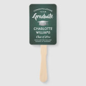 1 Afstuderen donkergroen, donkergroen, zilver, geb Handwaaier (Voorkant)