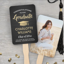 1 Afstuderen met foto's geborsteld zwart goud en w