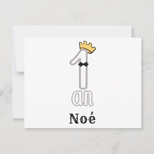1 an - idée academau anniversaire garçon notitiekaartje (Voorkant)