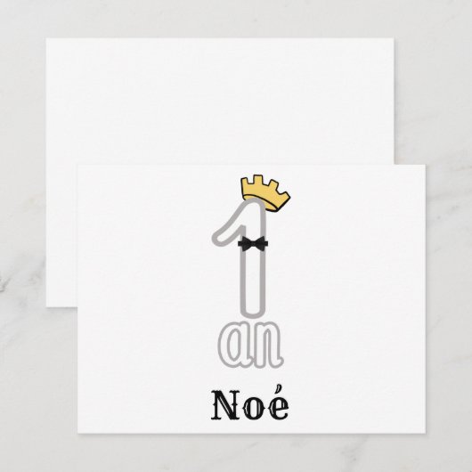 1 an - idée academau anniversaire garçon notitiekaartje (Voorkant / Achterkant)