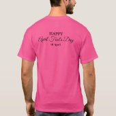 1 April Clown - Grappig Roze T-Shirt (Achterkant)
