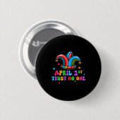 1 april grap cadeau ronde button 5,7 cm (Voorkant /achterkant)