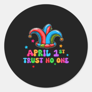 1 april grap cadeau ronde sticker