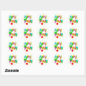1 april grap, Grappige Kleurrijke Ronde Sticker (Vel)